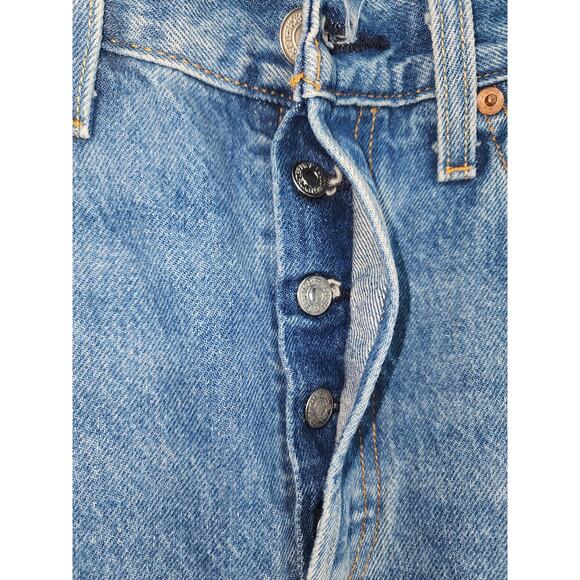 Levi's Distressed Button Fly Blue Jeans Men’s Size 30x30 - Picture 5 of 9